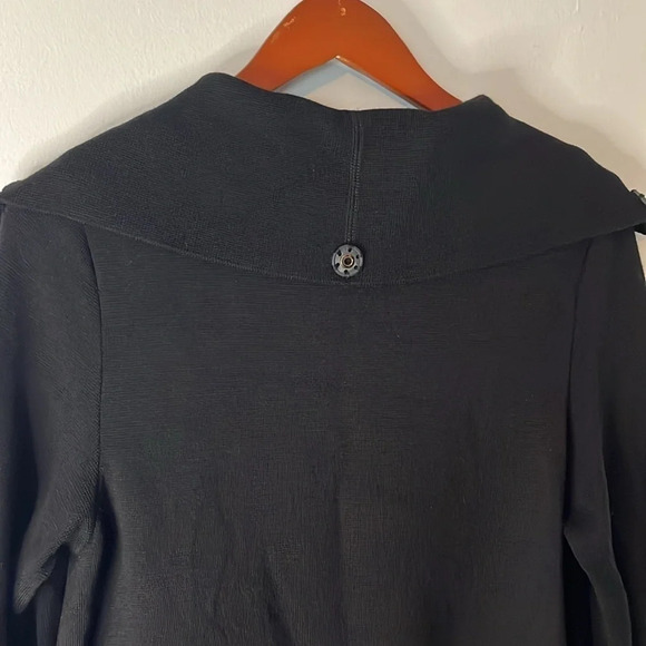 Annette Gortz Black 100% Merino Wool Snap Button Up Blazer Jacket Sz M - Picture 9 of 10